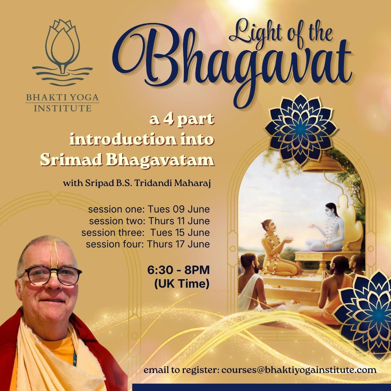 A four-part introduction to Śrīmad Bhāgavatam— Sripad Bhakti Swarup Tridandi Maharaj is well known for his wonderful ability to draw on the many narratives within the Srimad Bhagavatam and related scriptures to illuminate the path of devotion.